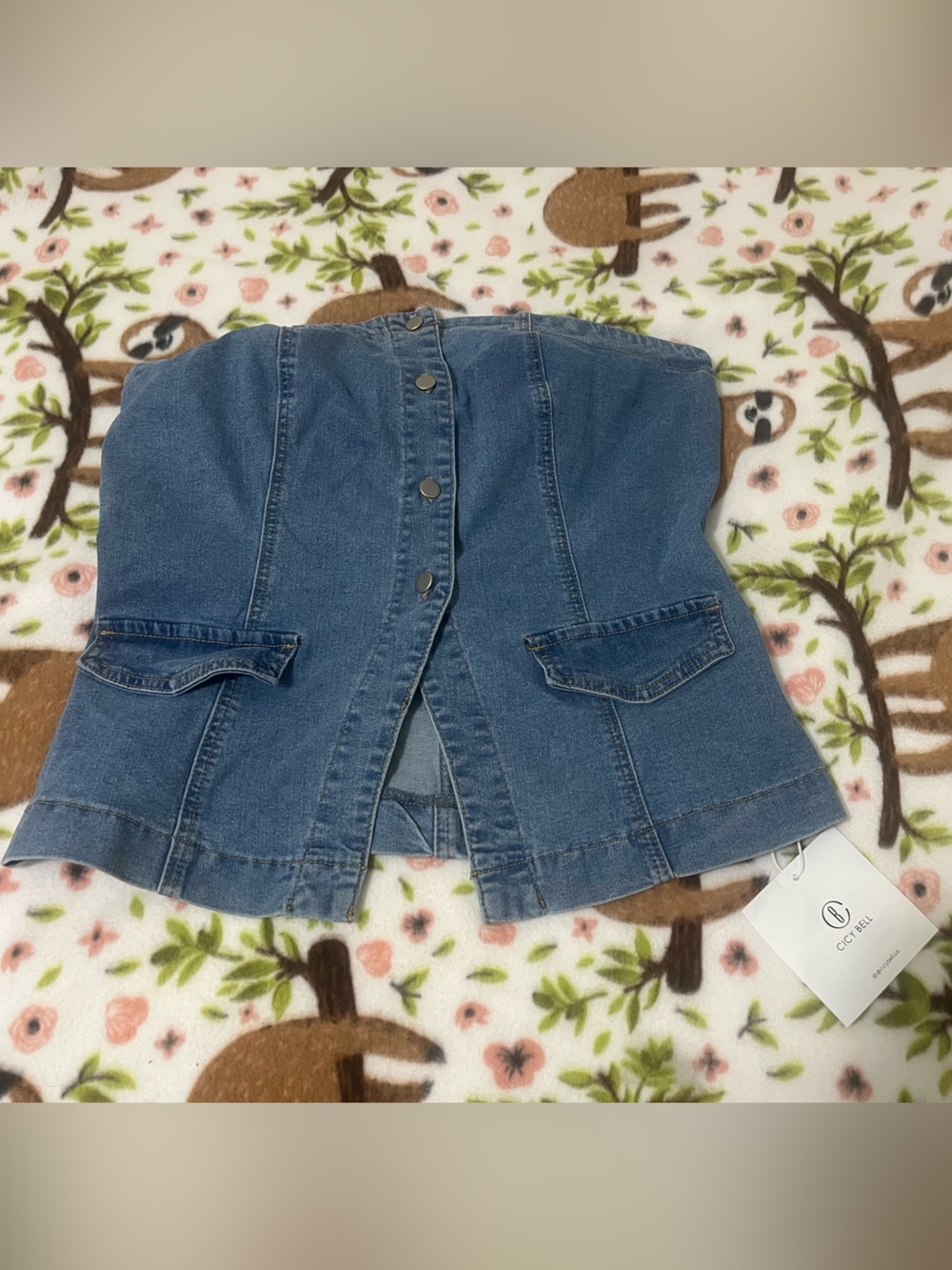 Denim Tube Top in Classic Blue